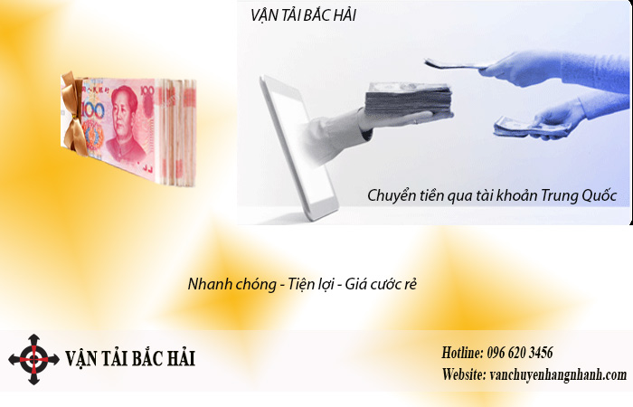 Nơi chuyển tiền vào tài khoản Trung Quốc