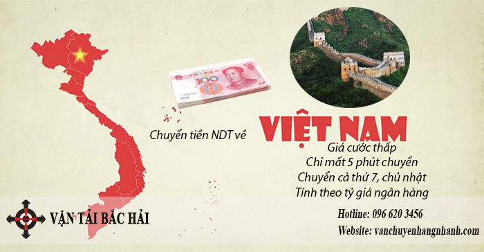 Vận tải Bắc Hải - Chuyển tiền nhân dân tệ về Việt Nam qua mạng