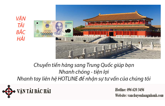 Vận tải Bắc Hải - Chuyển tiền hàng qua Trung Quốc