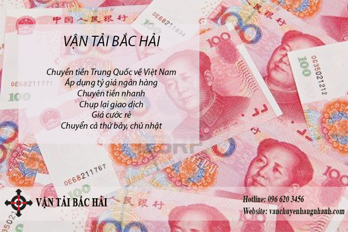 Vận tải Bắc Hải - Nhận chuyển tiền Trung Quốc về Việt Nam