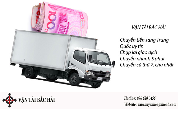 Vận tải Bắc Hải - Chuyển tiền tệ vào tài khoản Trung Quốc