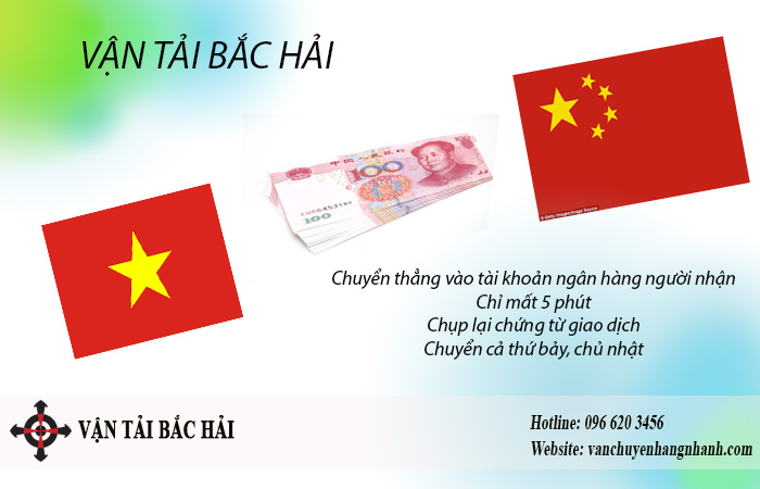 Vận tải Bắc Hải - Nhận chuyển tiền qua Trung Quốc