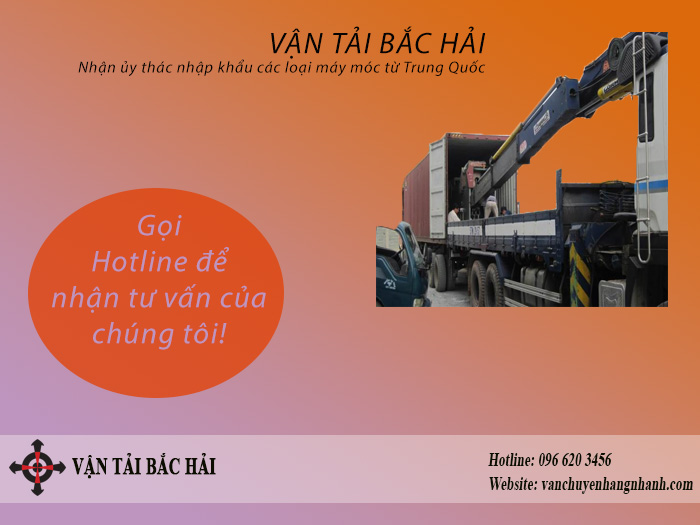 Vận tải Bắc Hải - Vận chuyển máy từ Trung Quốc về Việt Nam