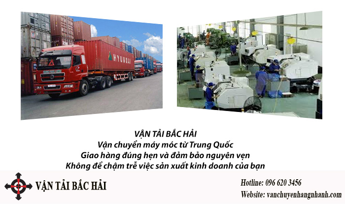 Dịch vụ chuyển hàng máy móc từ Trung Quốc